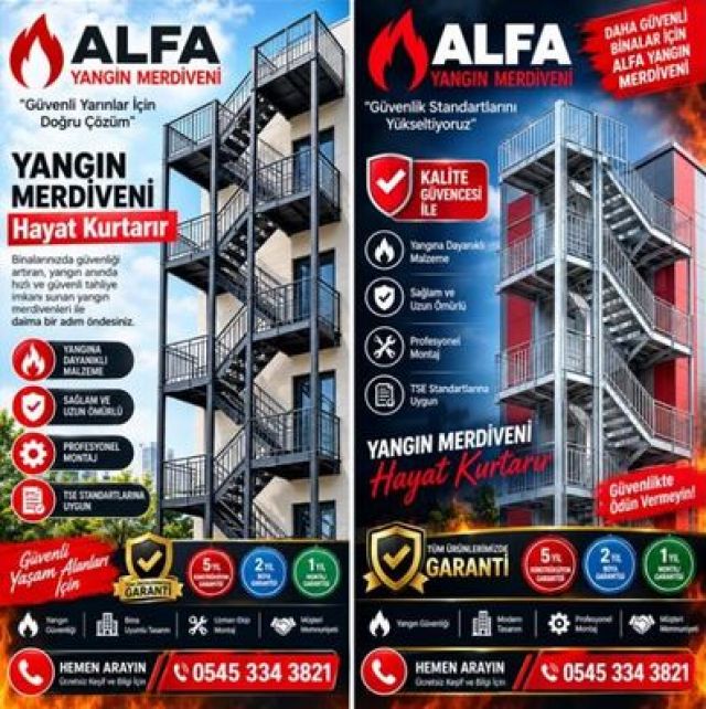 Sancaktepe Z Tipi Yangın Merdiveni İmalatı ve Montajı